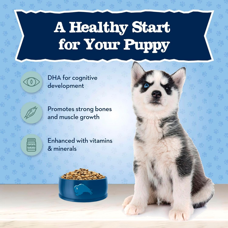 Blue Buffalo Baby Blue Natural Dry Food for Puppies, Healthy Growth Formula with DHA, High-Protein Savory Chicken Recipe, 4-lb. Bag