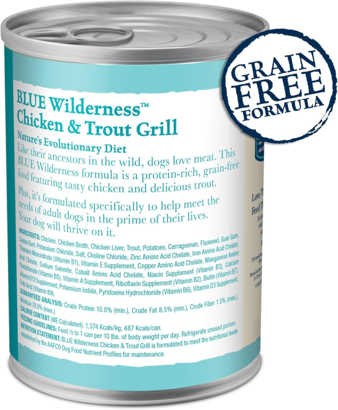 Blue Buffalo Baby BLUE Natural Wet Food for Puppies, Healthy Growth Formula with DHA, Turkey & Vegetable Recipe, 12.5-oz. Cans, 12 Count