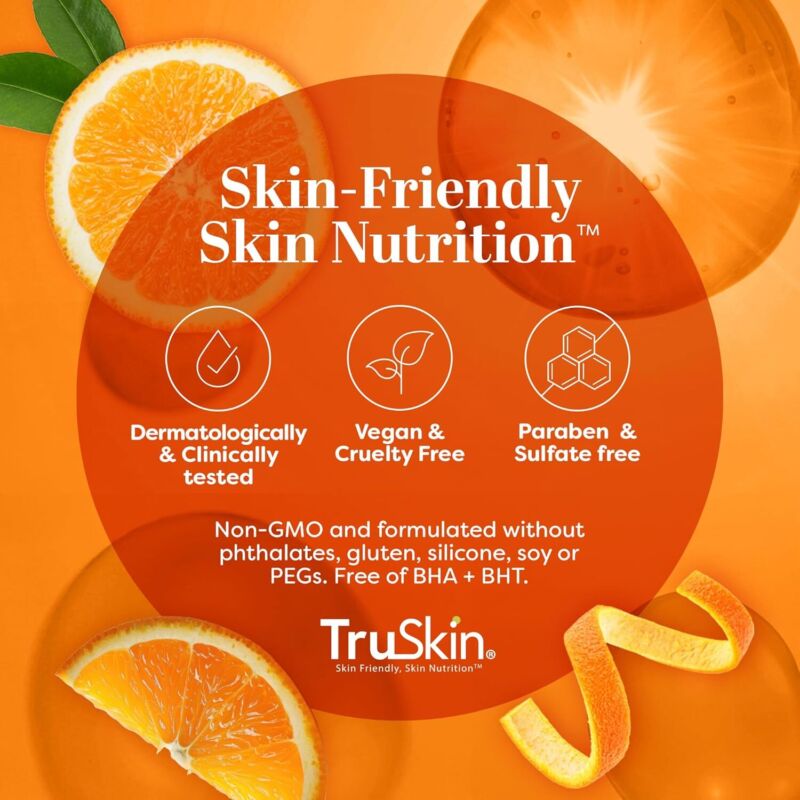 TruSkin Vitamin C Serum For Face – Anti Aging Formula with Vitamin C, Hyaluronic Acid, Vitamin E – Brightening Serum – Improve Appearance of Dark Spots, Tone, Fine Lines & Wrinkles, 1 Fl Oz : Beauty & Personal Care