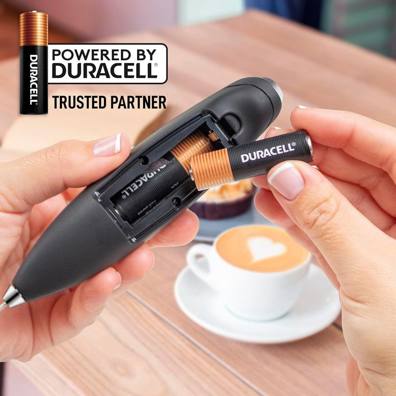 Zulay Kitchen Powerful Milk Frother Wand With 2 Duracell Batteries - Ultra Fast Handheld Drink Mixer - Electric Whisk Foam Maker for Coffee, Lattes, Cappuccino, Matcha, Hot Chocolate & Creamer - Black: Home & Kitchen