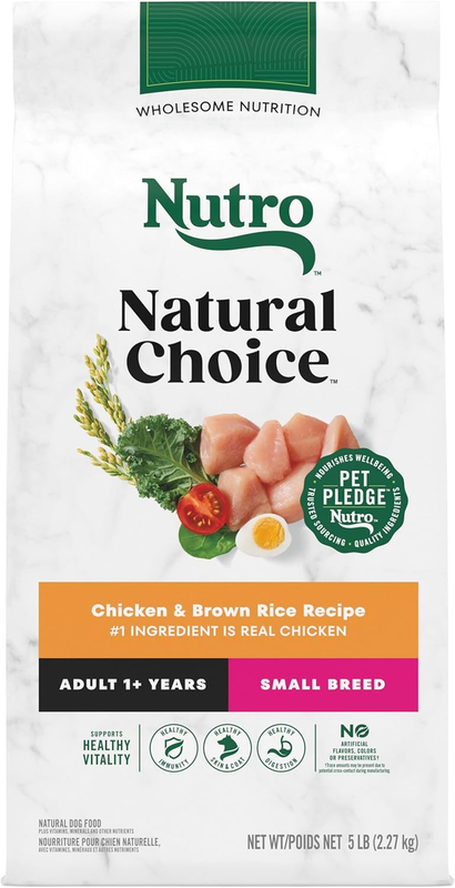 Nutro Natural Choice Adult Small Breed Dry Dog Food, Chicken and Brown Rice, 5 lbs. : Pet Supplies