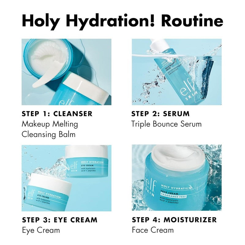 e.l.f. SKIN Holy Hydration! Triple Bounce Serum, 1.7% Hyaluronic Acid Serum For Plump, Bouncy Skin, Great For Hydrating Dry Skin : Beauty & Personal Care