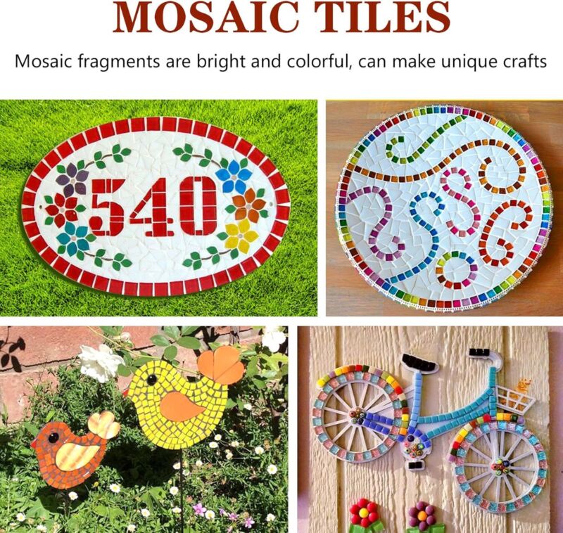 Csdtylh 1000 Pcs Mosaic Tiles, Glass Mosaic Tiles for Crafts Bulk, Stained Mosaic Glass Pieces, Mosaic Supplies for Home Decoration, Art Crafts, DIY Projects, Opaque (Square) : Arts, Crafts & Sewing