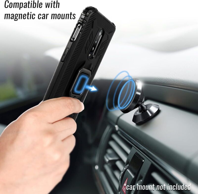 Shields Up OnePlus 8 Case with Kickstand Shockproof Slim Lightweight Black Cover