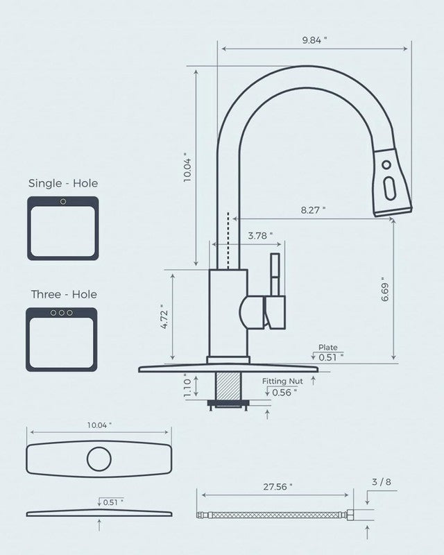 FORIOUS Kitchen Faucets with Pull Down Sprayer, Brushed Nickel, High Arc Single Handle Classic Stainless Steel Sink Faucet 1 or 3 Hole, Suitable for Farmhouse Camper Laundry Rv Bar - Amazon.com