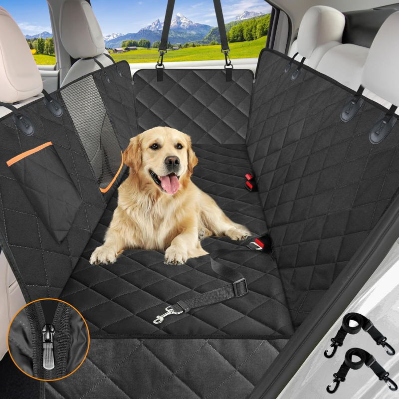 Kytely Dog Car Seat Cover for Back Seat,600D Heavy Duty Dog Hammock for Car with Side Flap,100% Waterproof Pet Backseat Cover, Anti-Scratch Nonslip Pet Seat Protector for Cars Trucks and SUV : Pet Supplies