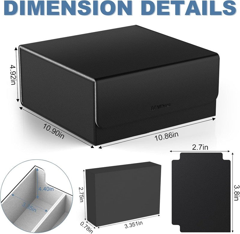 Mlikero Card Deck Case, Trading Card Storage Box for Magnetic Cards Holder and Hard Plastic Cards Protectors, Leather Magnetic Closure Deck Box Fit for MTG, TCG : Toys & Games