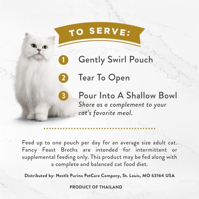 Purina Fancy Feast Lickable Wet Cat Food Broth Topper Classic With Tuna, Anchovies and Whitefish - (Pack of 16) 1.4 oz. Pouches : Pet Supplies