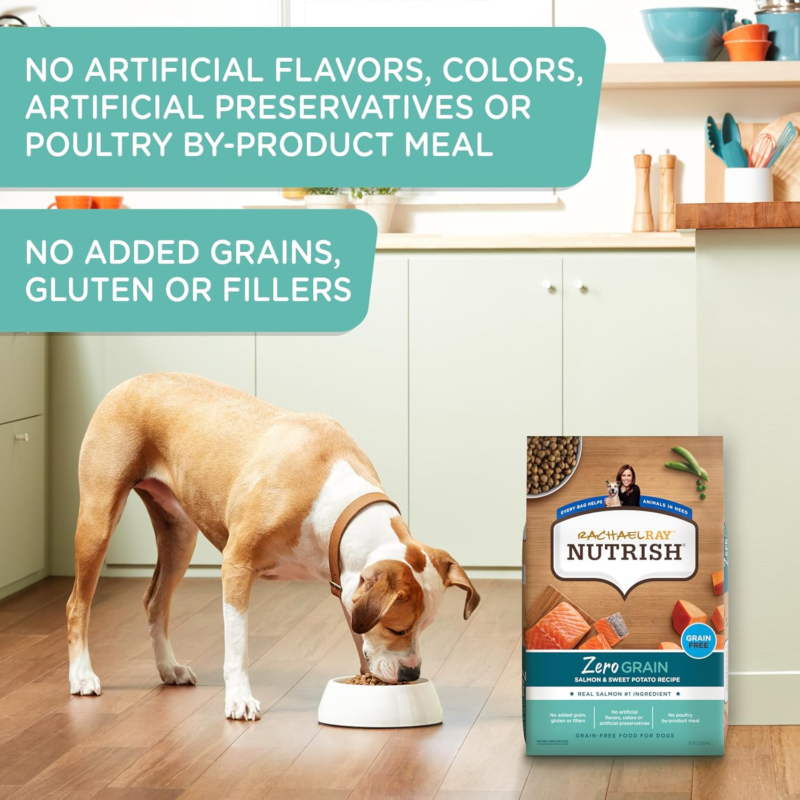 Rachael Ray Nutrish Zero Grain Natural Dry Dog Food, Salmon & Sweet Potato Recipe, 23 Pounds, Grain Free (18236103)