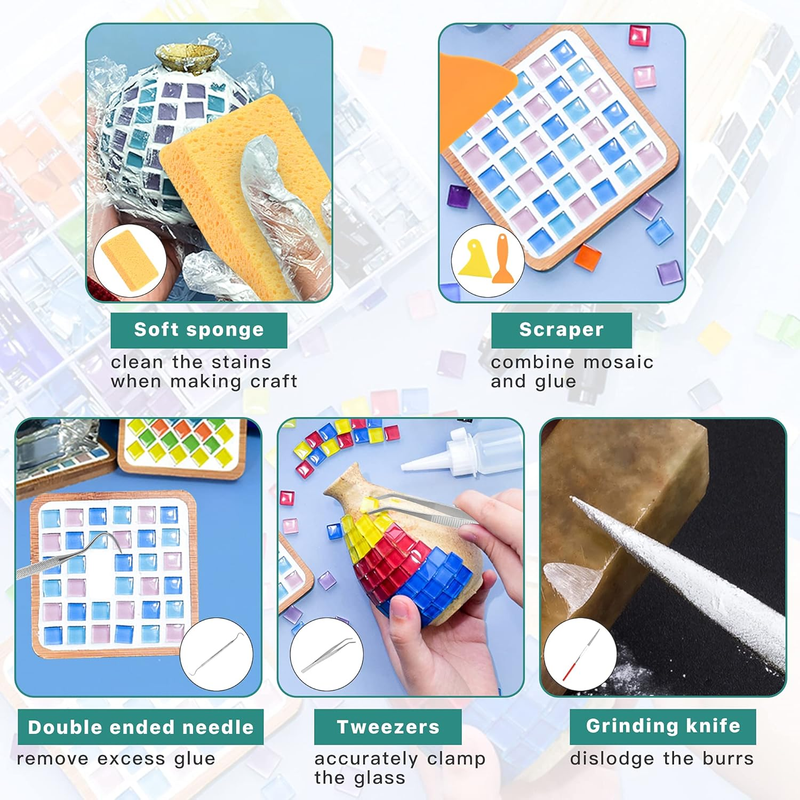 Worldity 19 Pcs Mosaic Tools Kit, Heavy Duty Glass Mosaic Cut Nippers and Tile Nippers, Professional Mosaic Cutter Tool for Cutting Glass Mosaic, Ceramics - Amazon.com