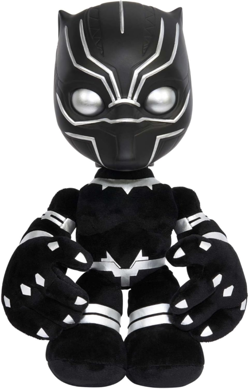 Mattel Marvel Black Panther Plush 11-inch Figure, Heart of Wakanda T'Challa with Soft Body Plus Lights and Sounds : Toys & Games