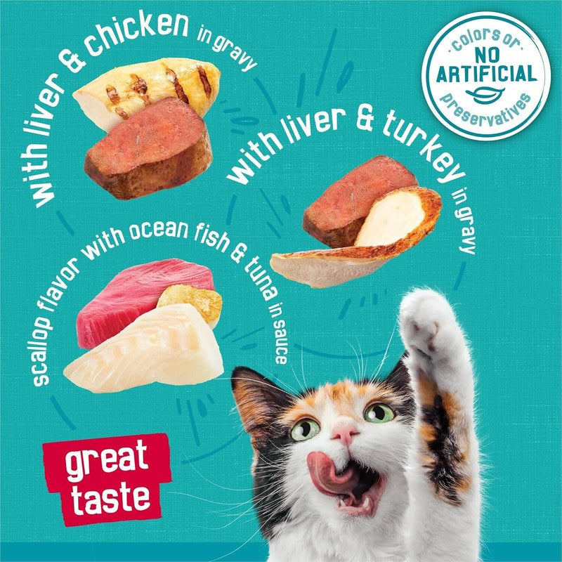 Purina Friskies Wet Cat Food Variety Pack, Tasty Treasures Prime Filets (With Ocean Fish and Tuna, With Chicken and With Turkey) - (Pack of 12) 5.5 oz. Cans : Dry Pet Food : Pet Supplies