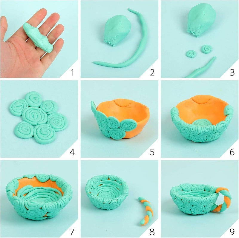 Polymer Clay 50 Colors, Modeling Clay for Kids DIY Starter Kits, Oven Baked Model Clay, Non-Sticky Molding Clay with Sculpting Tools, Gift for Children and Artists (50 Colors A) : Toys & Games