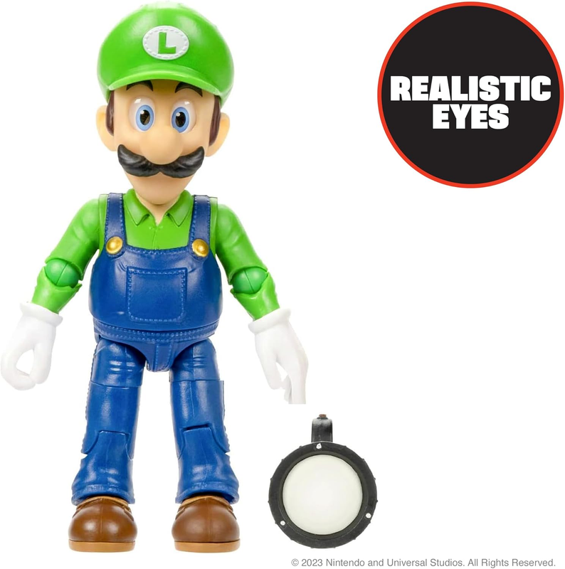THE SUPER MARIO BROS. MOVIE - 5 Inch Action Figures Series 1 – Luigi Figure with Flashlight Accessory : Toys & Games