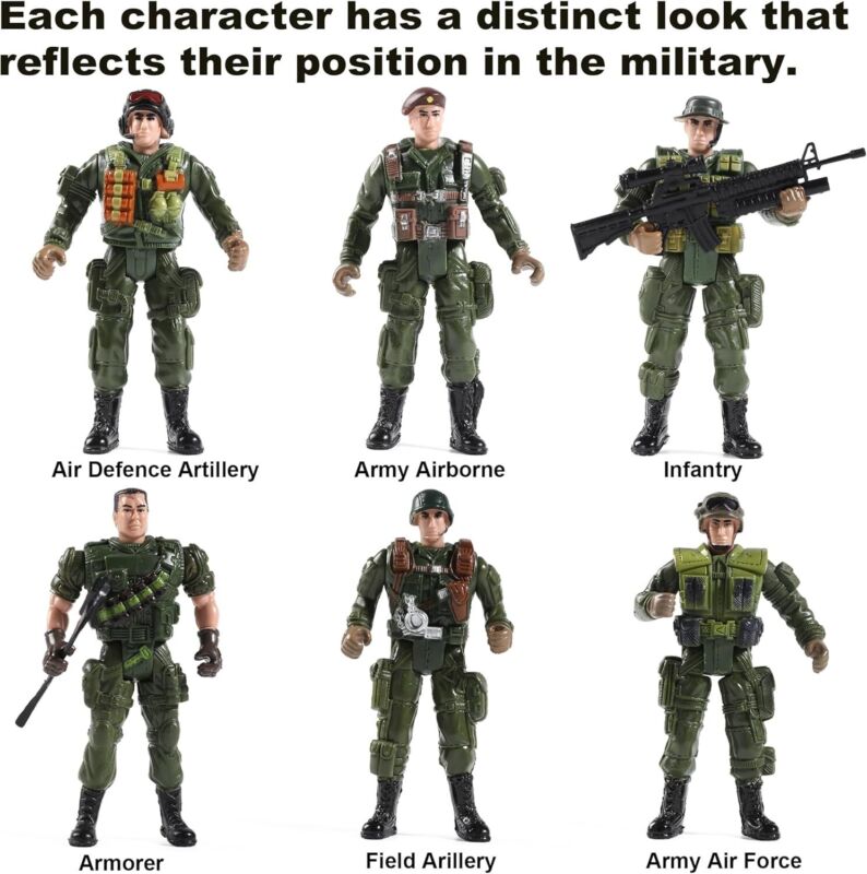 US Army Men and SWAT Team Toy Soldiers Action Figures with Military Weapons Accessories for Kids Boys Girls,12Pcs : Toys & Games