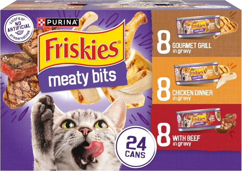 Purina Friskies Gravy Wet Cat Food Variety Pack, Meaty Bits - (24) 5.5 Oz.