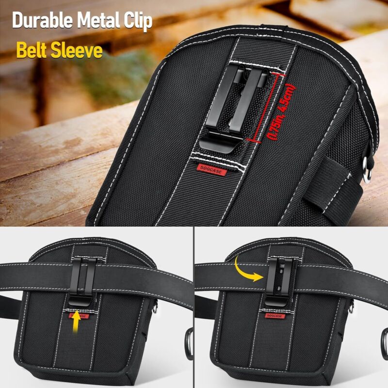 SOGCASE Tool Pouch Nails Screws Bag with Belt Clip (XL, Black) - Amazon.com