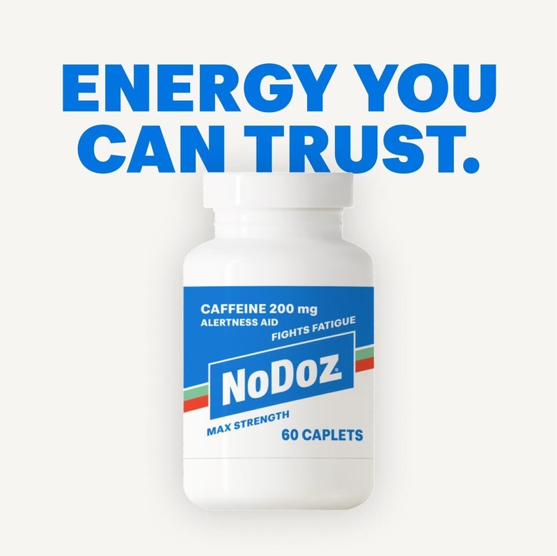 NoDoz 200mg Caffeine Pills Maximum Strength, 120 Caplets total : Health & Household