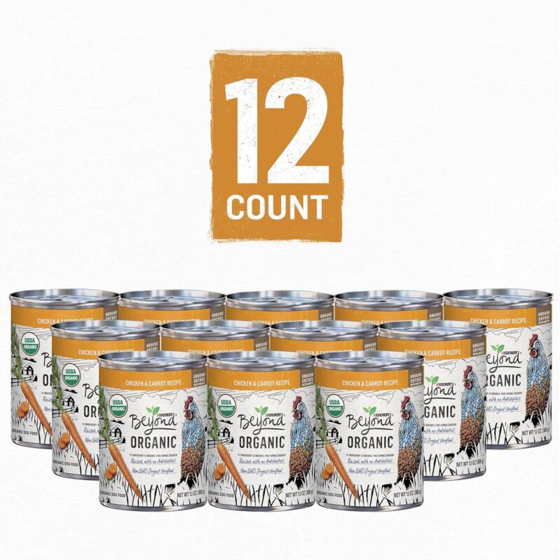 Purina Beyond Organic Wet Dog Food, Organic Chicken & Carrot Adult Recipe Ground Entrée with Broth - (Pack of 12) 13 oz. Cans: Pet Supplies: Amazon.com