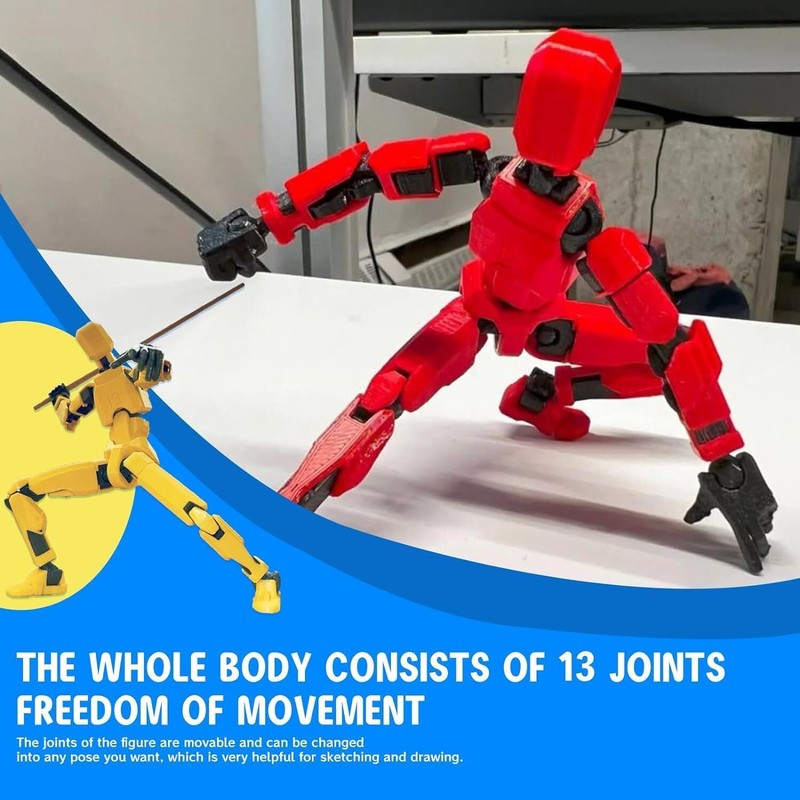 MerryXD T13 Action Figure,Assembly Completed Dummy Nova Titan Lucky 13 Action Figure 3D Printed Multi-Jointed Movable Toy Red : Toys & Games
