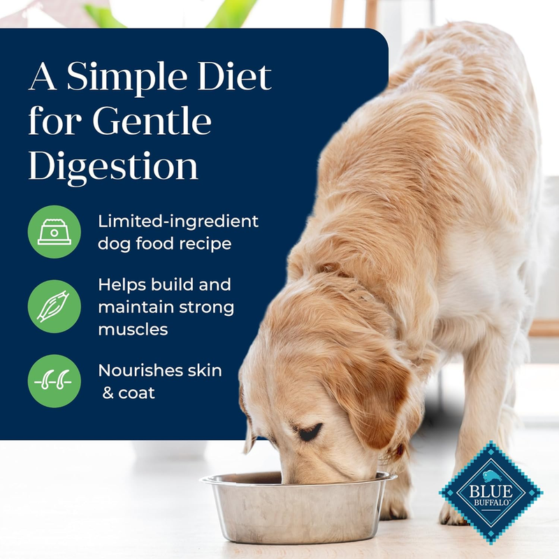 Blue Buffalo Basics Adult Grain-Free Dry Dog Food for Skin & Stomach Care, Limited Ingredient Diet, Made in the USA with Natural Ingredients, Lamb & Potato Recipe, 4-lb. Bag : Pet Supplies
