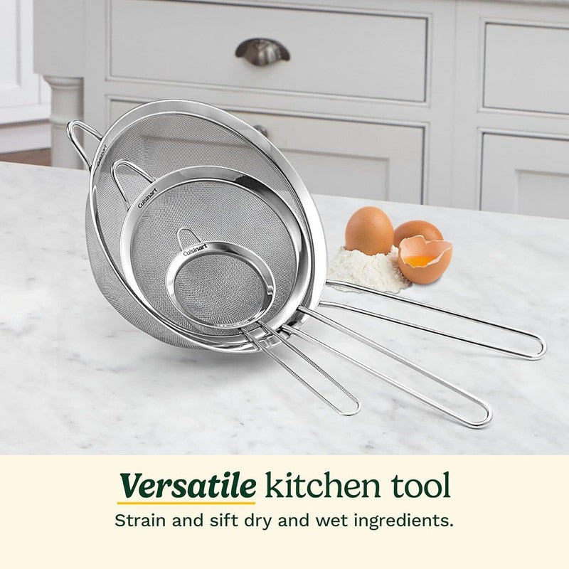 Cuisinart Mesh Strainers, 3 Count (Pack of 1) Set, CTG-00-3MS Silver: Home & Kitchen