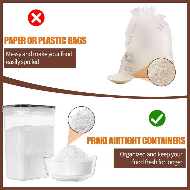 PRAKI Airtight Food Storage Containers Set with Lids - 24 PCS, BPA Free Kitchen and Pantry Organization, Plastic Leak-proof Canisters for Cereal Flour & Sugar - Labels & Marker: Home & Kitchen