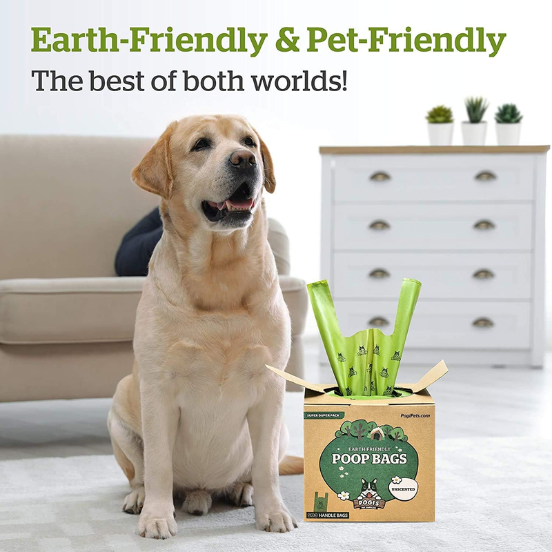 Pogi's Dog Poop Bags with Handles Bulk - 900 Unscented Doggy Poop Bags with Easy-Tie Handles - Leak-Proof, Ultra Thick Poop Bags for Dogs, Cat Poop Bags : Pet Supplies