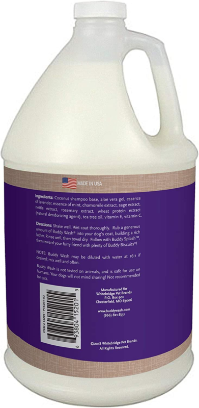 Pet Shampoos Plus Conditioners : Buddy Wash 2-in-1 Dog Shampoo and Conditioner for Dog Grooming, Lavender & Mint, 1 gal. Bottle