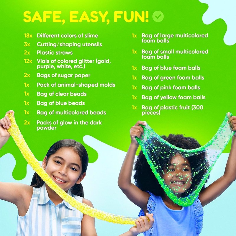 Ultimate Slime Kit for Girls 10-12 | Perfect Toys for Girls 7-12 Years Old | Complete DIY Slime Making Kit for Kids and Boys | Christmas Party Favors : Toys & Games