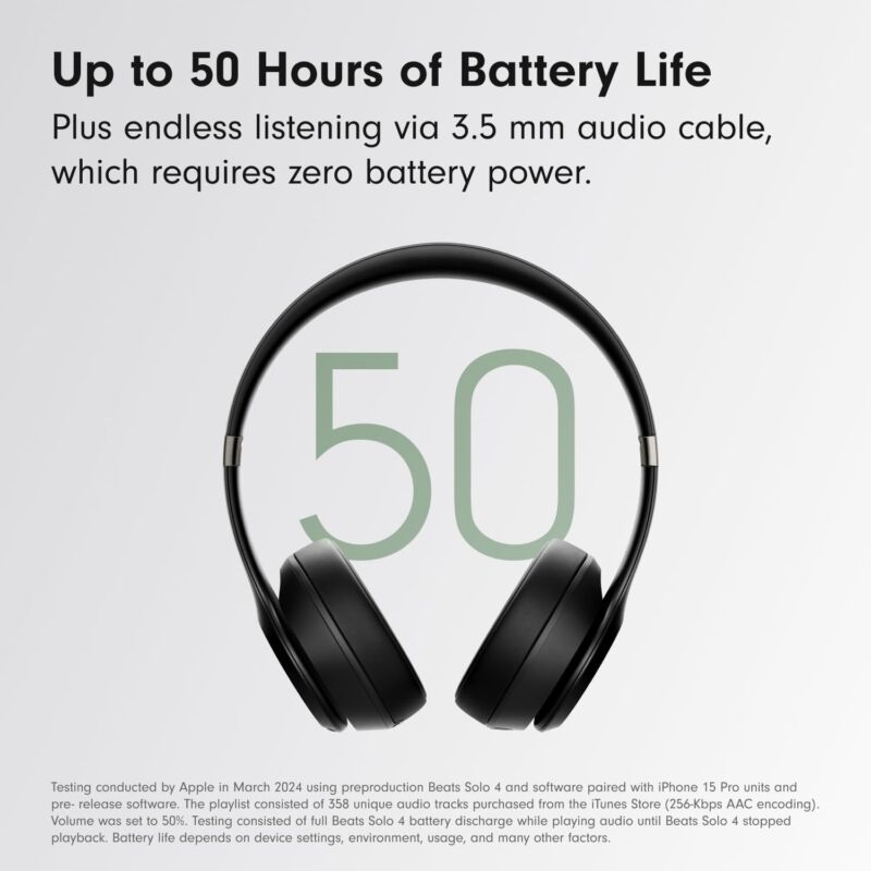 Beats Solo 4 - Wireless Bluetooth On-Ear Headphones, Apple & Android Compatible, Up to 50 Hours of Battery Life - Matte Black : Electronics