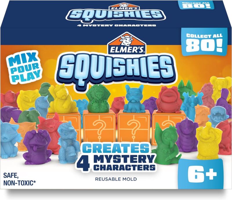 Elmer's Squishies Minis, Make Your Own Squishies Kit, Creates 6 Characters