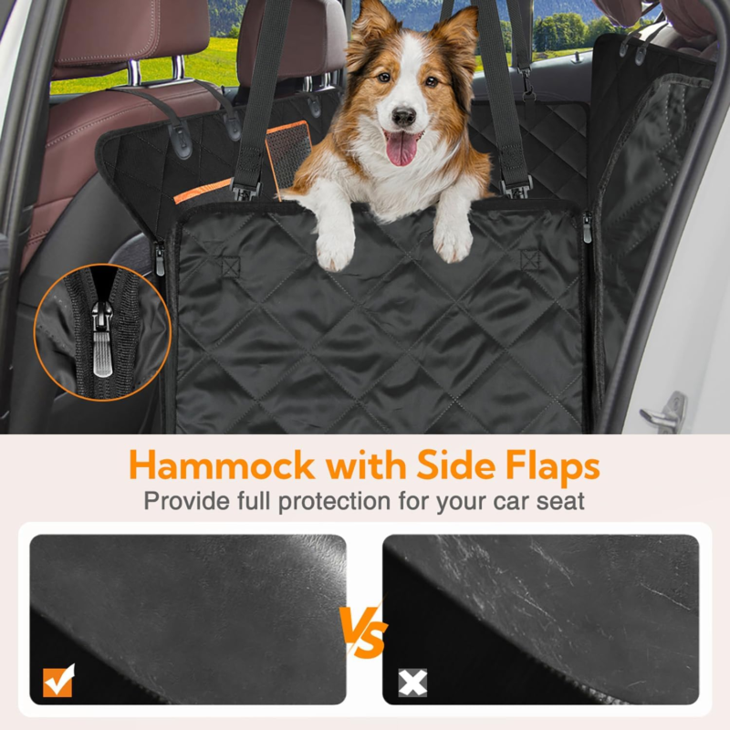 Kytely Dog Car Seat Cover for Back Seat,600D Heavy Duty Dog Hammock for Car with Side Flap,100% Waterproof Pet Backseat Cover, Anti-Scratch Nonslip Pet Seat Protector for Cars Trucks and SUV : Pet Supplies