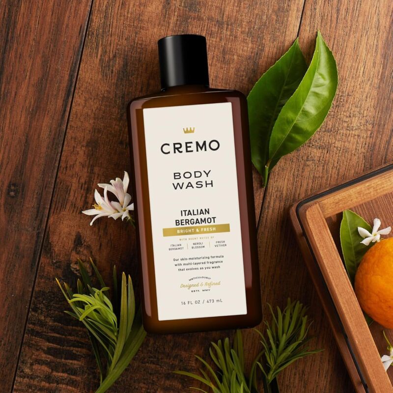 Cremo Body Wash Men, Notes of Italian Bergamot, Neroli Blossom, and Fresh Vetiver, Rich-Lathering Italian Bergamot, 16 Fl Oz : Beauty & Personal Care