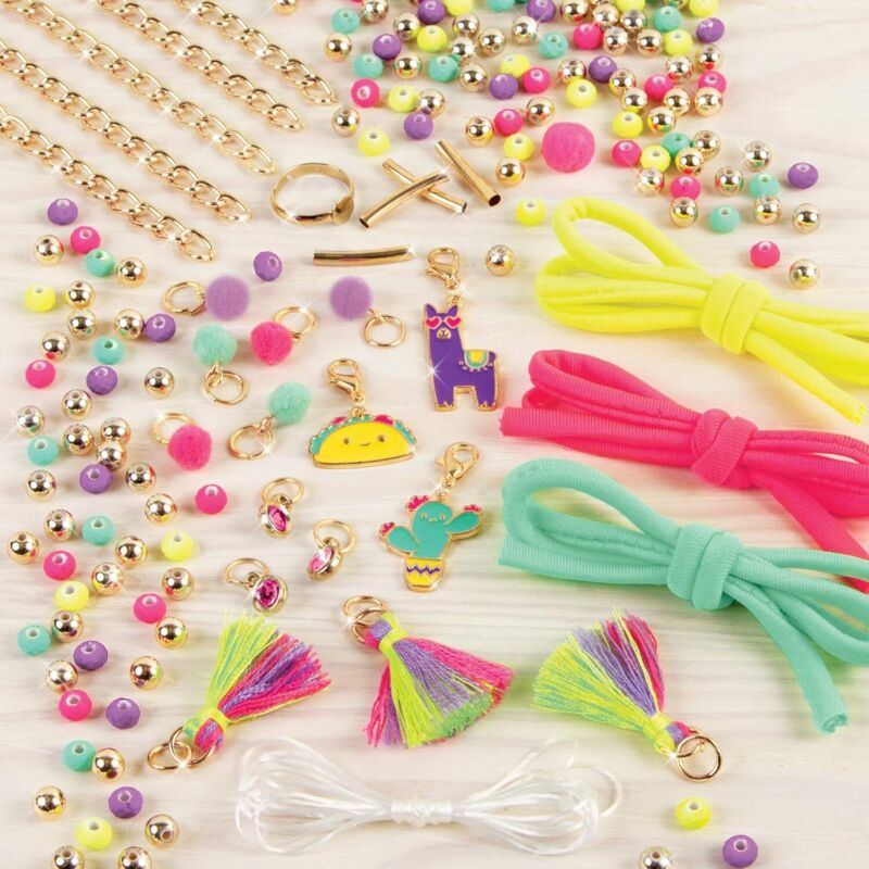 Make It Real: Neo-Brite Chains & Charms Kit - Create 10 Unique Cord & Tassel Charm Bracelets, 195 Pieces, Includes Play Tray,DIY Playful Charm & Jewelry Kit, Tweens & Girls, Arts & Crafts, Ages 8+ : Toys & Games