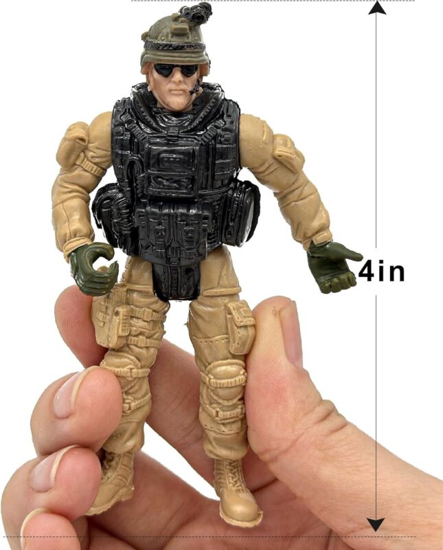 US Army Men and SWAT Team Toy Soldiers Action Figures with Military Weapons Accessories for Kids Boys Girls,12Pcs : Toys & Games