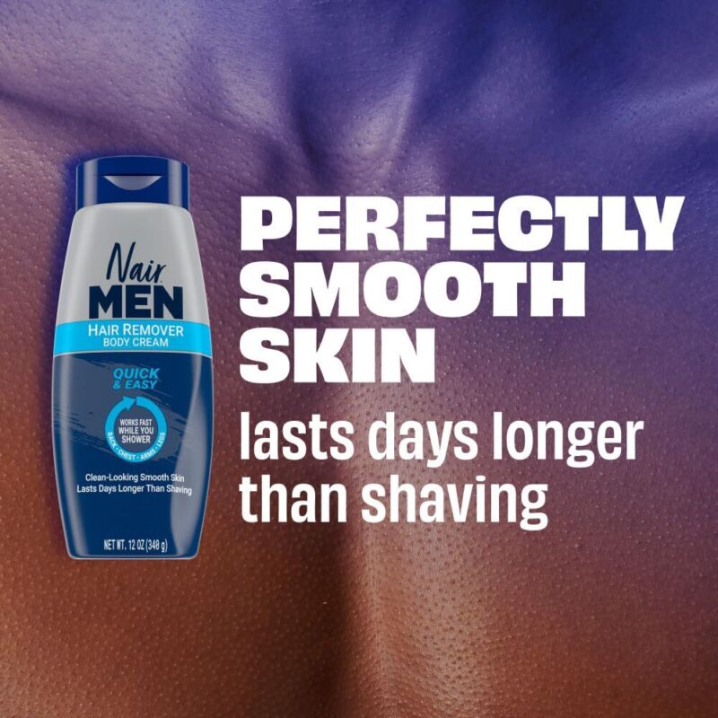 Nair Men Body Cream Hair Remover, Body Hair Removal Cream, 12 oz : Beauty & Personal Care