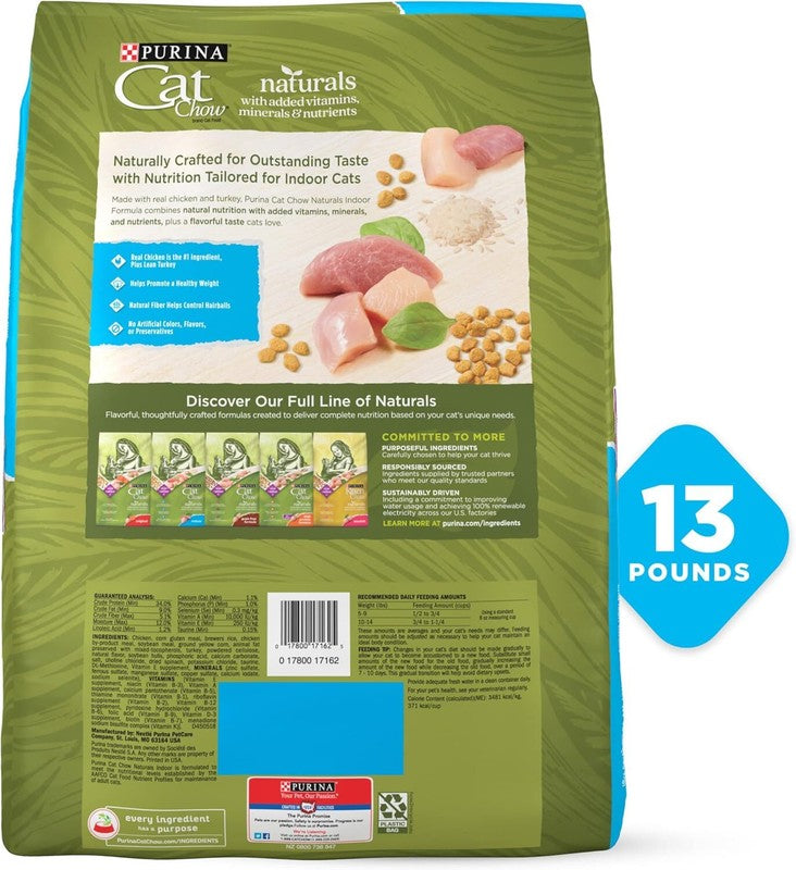 Purina Cat Chow Hairball, Healthy Weight, Indoor, Natural Dry Cat Food, Naturals Indoor - 13 lb. Bag : Pet Supplies