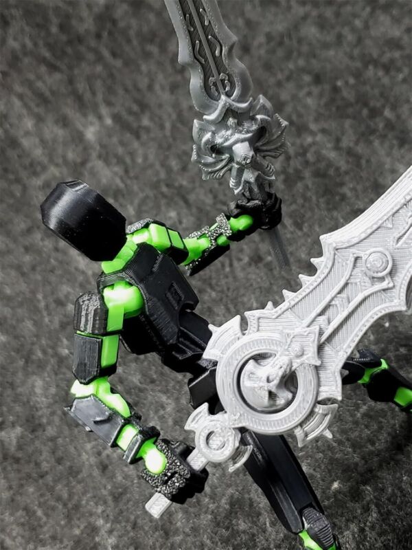 T13 (Assembly Completed) 3D Printed Action Figure,Dummy 13 Robot Action Figure, T13 Collectible Action Figure Articulated, for Collectors Desktop Decorations, muñeco de acción (Black Green) : Toys & Games