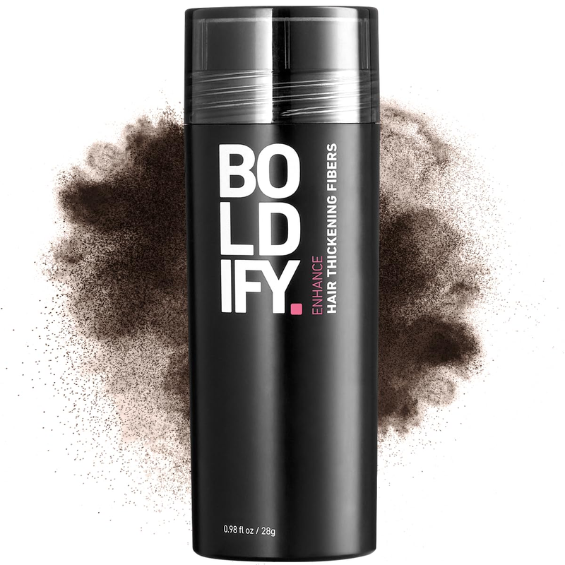 BOLDIFY Hair Fibers (28g) - Fill In Thinning and Fine Hair for an Instantly Fuller, Thicker Look - 14 Shades for Women & Men - Dark Brown : Beauty & Personal Care