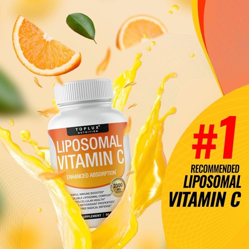 Liposomal Vitamin C 2100mg High Absorption Fat Soluble VIT C - Immune Support Collagen Booster Immunity Defense & Powerful Antioxidant, MCT Oil & Sunflower Lecithin, Acsorbic Acid, Vegan Non-GMO : Health & Household