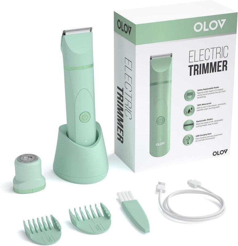 OLOV Electric Body Hair Trimmer Groin Trimmer for Men Bikini,Women Wet/Dry