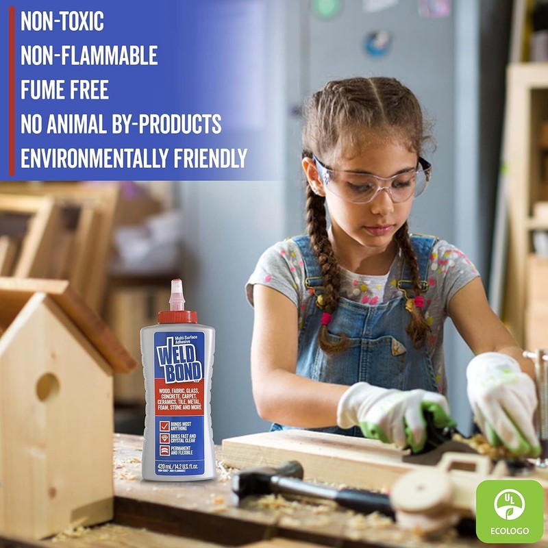 Weldbond Wood Glue for Furniture Heavy Duty, Wood Glue for Woodworking, Bonds Most Anything including Glass Crafts Ceramic Tile Mosaic Stones Pottery Jewelry & More. Non-Toxic PVA 14.2oz / 420ml - Amazon.com