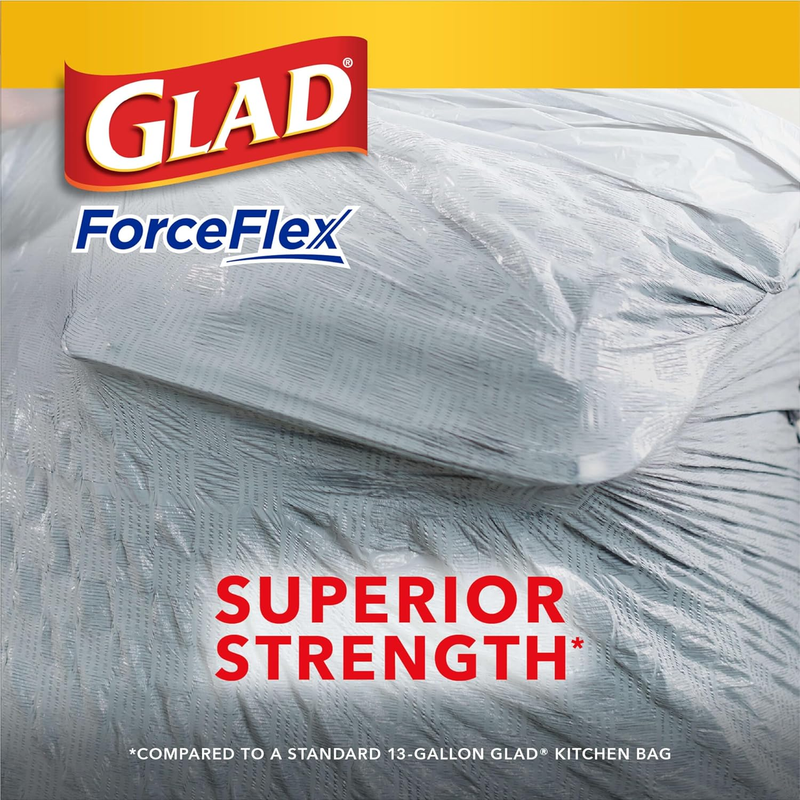 Glad Tall Kitchen Drawstring Trash Bags - Odorshield 13 Gallon White Trash Bag, Febreze Fresh Clean, 110 Count : Health & Household