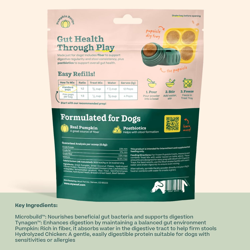 WOOF Dog Pupsicle Mix - Easy-to-Make DIY Pupsicle Refills - Tasty, Healthy Pupsicle Mix - Wholesome Ingredients - Long-Lasting Treats for Dogs - Balanced Belly Mix : Pet Supplies