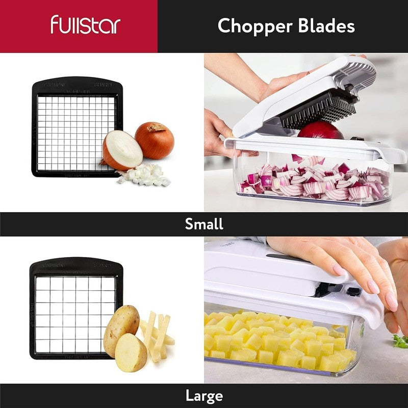 Fullstar Vegetable Chopper and Spiralizer - Food Chopper with Container, Fruit Slicer, Kitchen Gadgets & Accessories, Home Essentials (4 in 1, White): Home & Kitchen