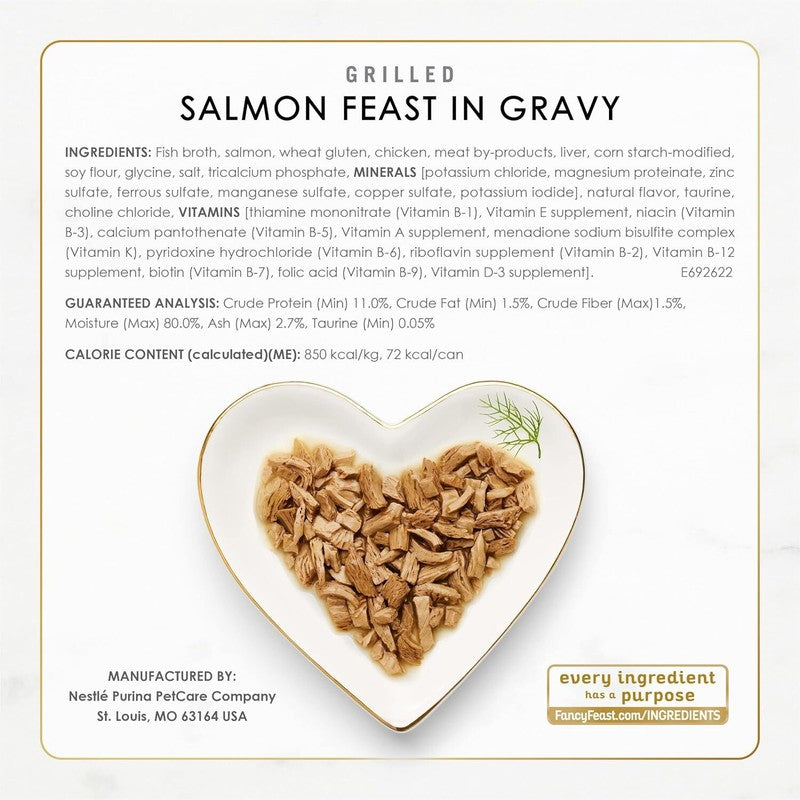 Purina Fancy Feast Grilled Wet Cat Food Seafood Collection in Wet Cat Food Variety Pack - (Pack of 24) 3 oz. Cans : Canned Wet Pet Food : Pet Supplies