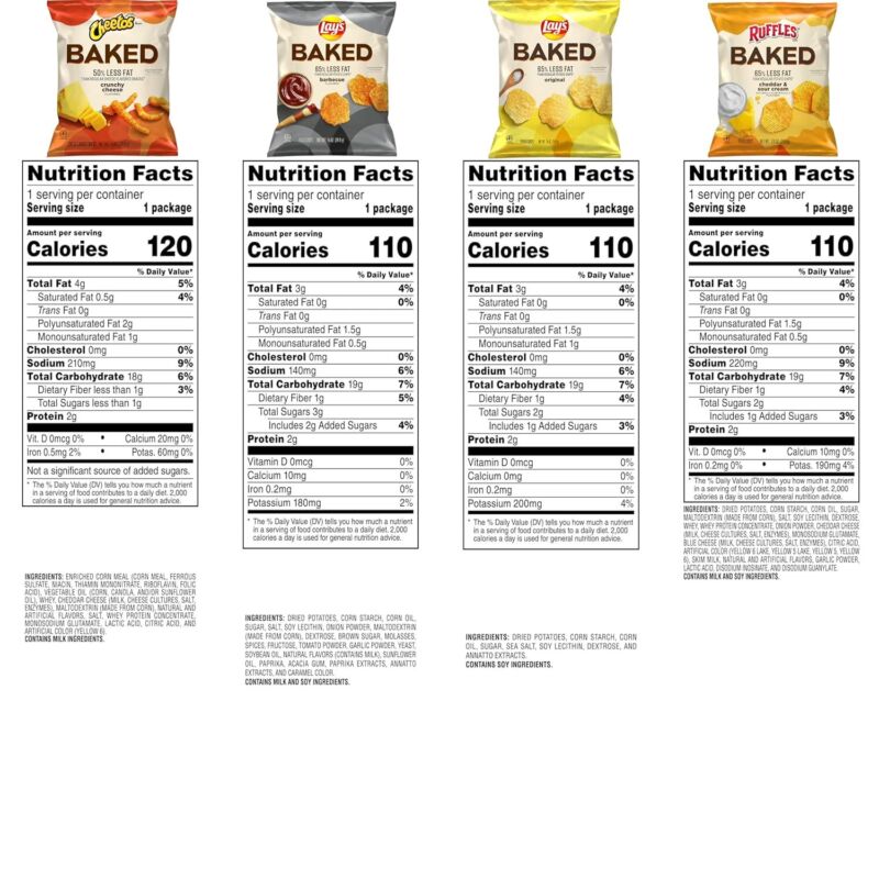 Frito-Lay Baked Variety Pack, 0.875 Ounce Snack Bags (Pack of 21)