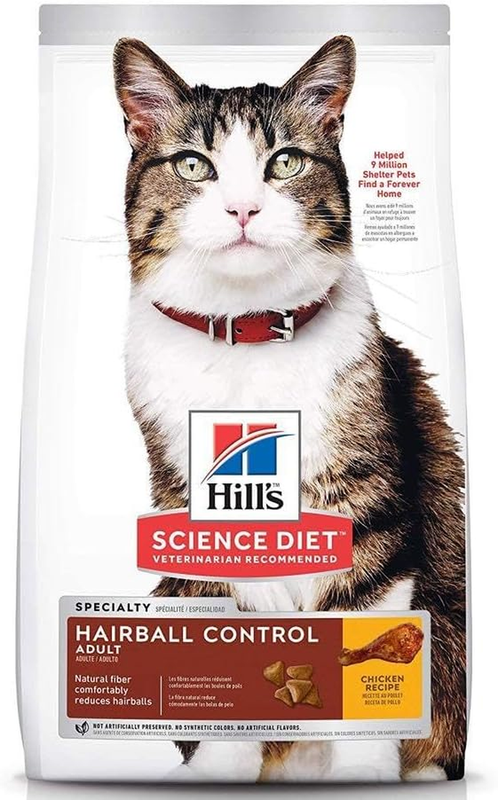 Hill's Science Diet Adult Hairball Control Chicken Recipe Dry Cat Food, 3.5 lbs. : Dry Pet Food : Pet Supplies