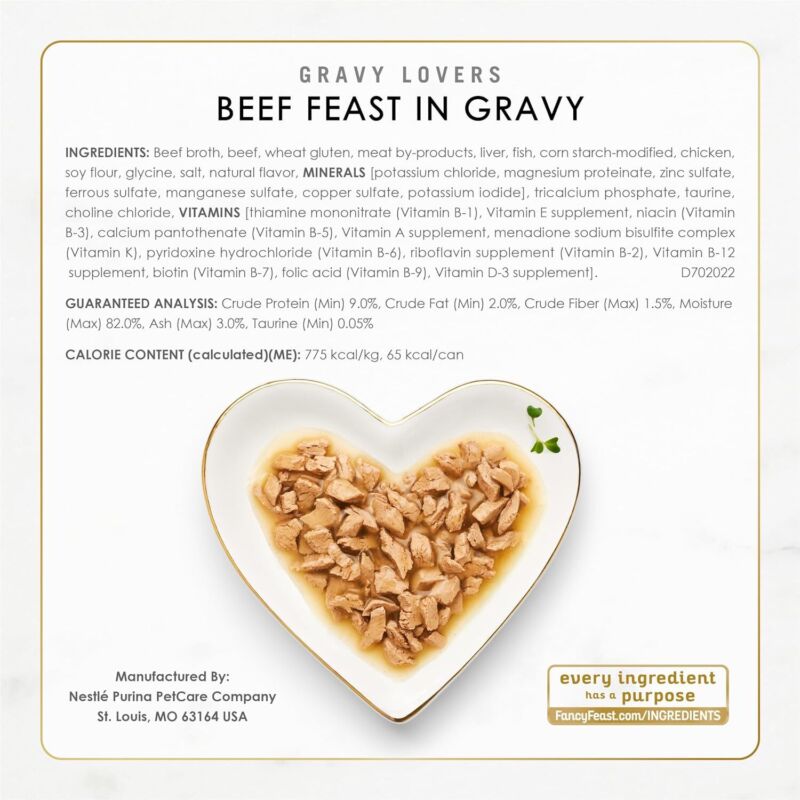 Purina Fancy Feast Gravy Lovers Poultry and Beef Grilled Gourmet Wet Cat Food Variety Pack - (Pack of 24) 3 oz. Cans : Canned Wet Pet Food : Pet Supplies